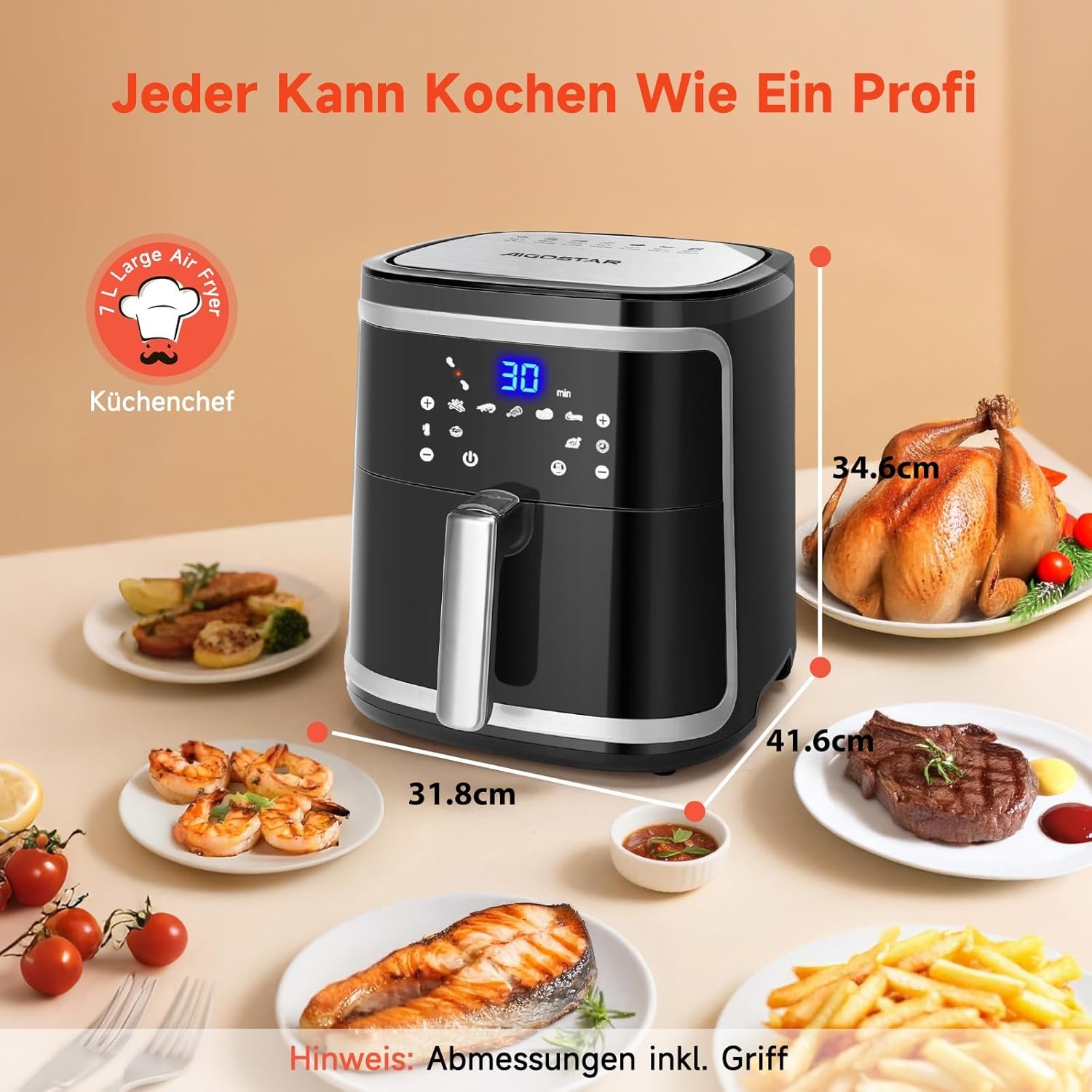 Aigostar Heißluftfritteuse XXL 7