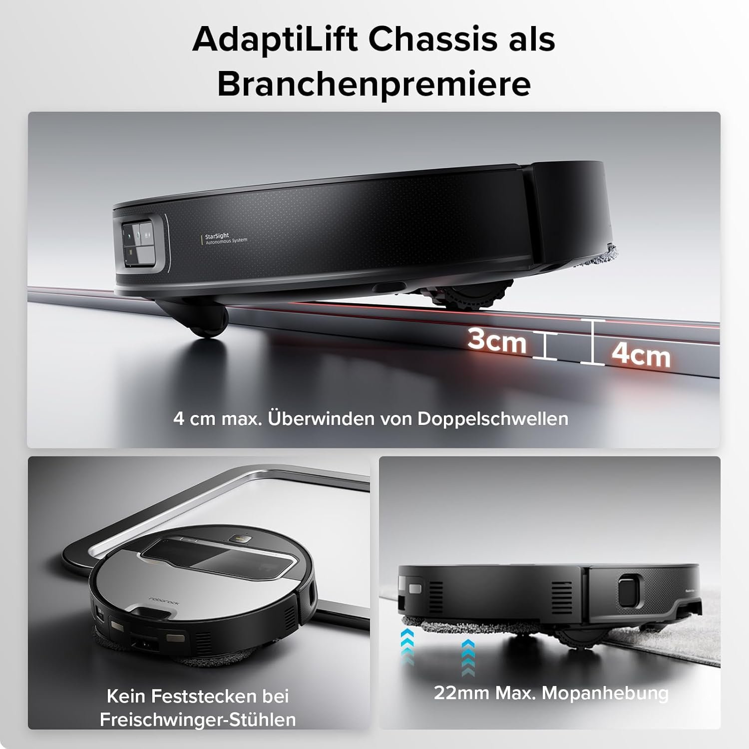 Der Roborock Saros Z70 adaptilift