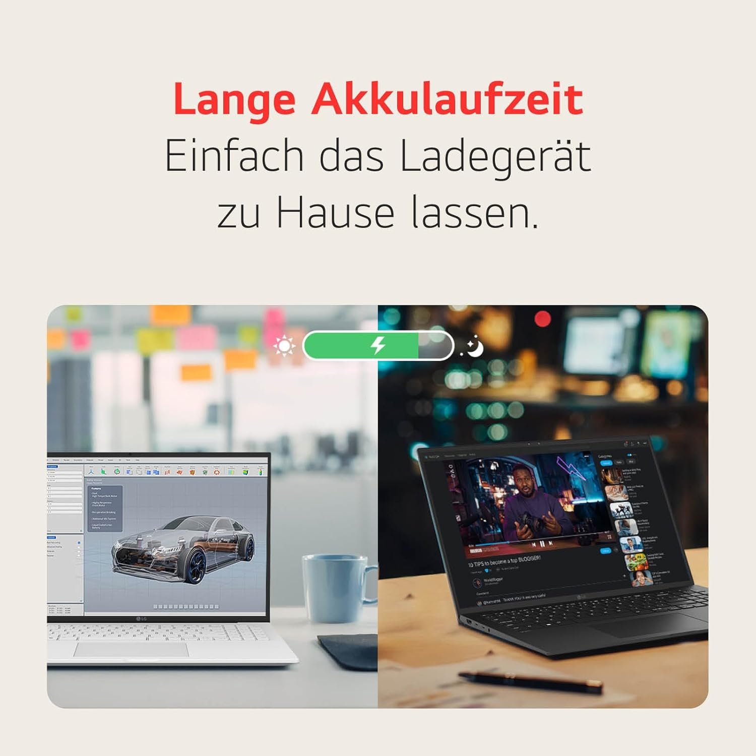 LG gram Pro Notebook mi lange akkulaufzeit