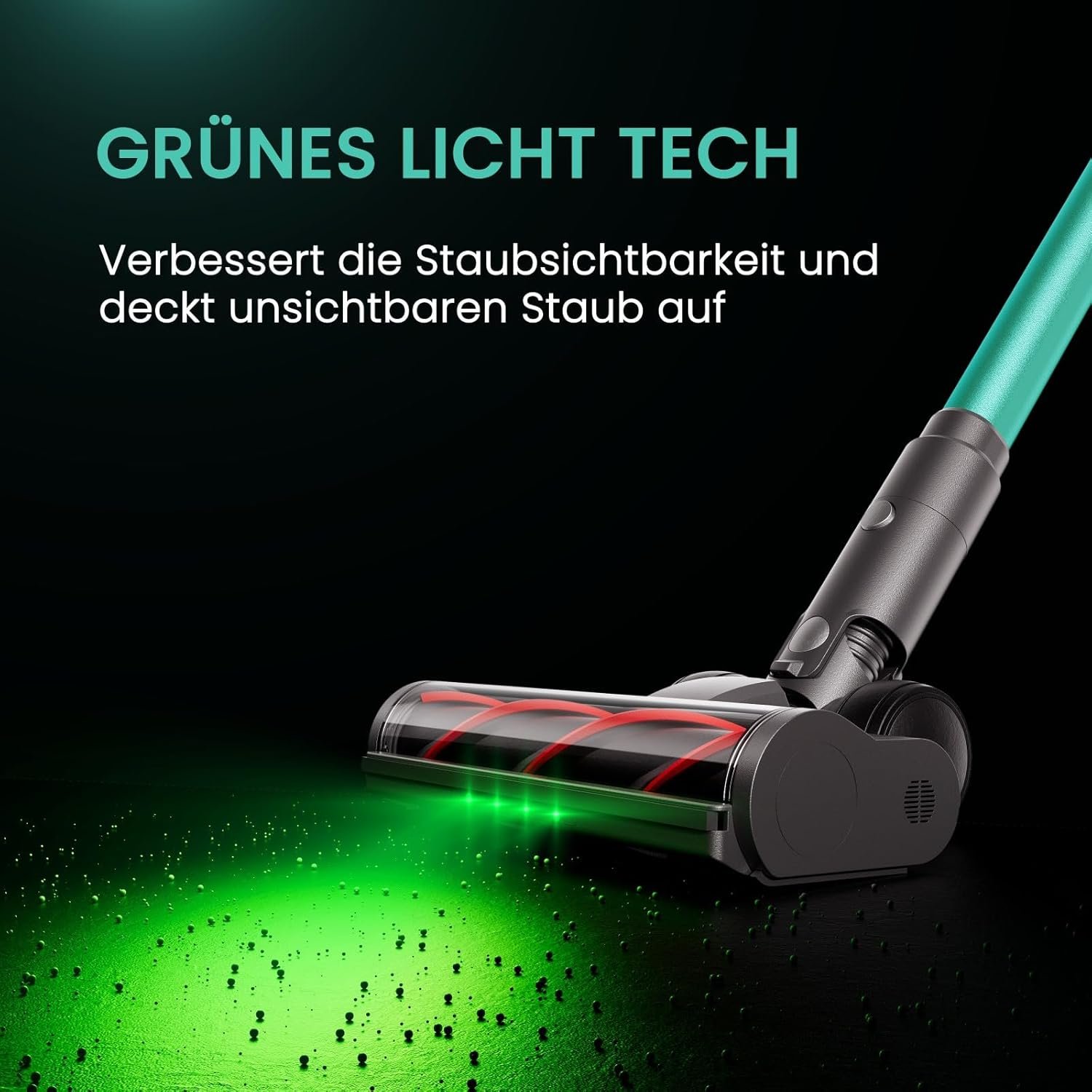SmartAI V5 Akku Staubsauger, grunes licht teck