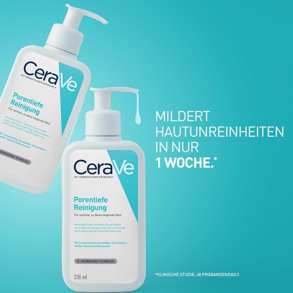 CeraVe porentiefe Reinigung Waschgel für das Gesicht gegen Pickel, 236 ml Bewertung