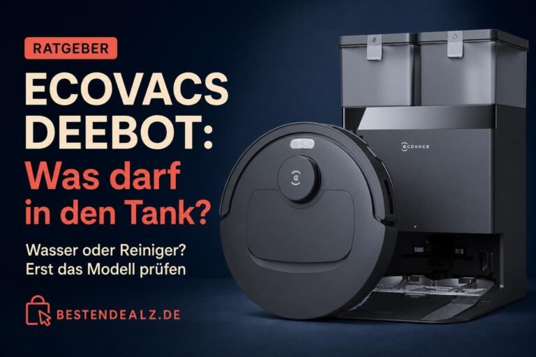 Redaktionelles Titelbild: ECOVACS DEEBOT T30e Omni Saugroboter Bewertung – ECOVACS DEEBOT: Was darf in den Tank?